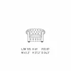 Fauteuil Classique Recouvert de Cuir avec Pieds en Bois Fabriqué en Italie - Idra Viadurini