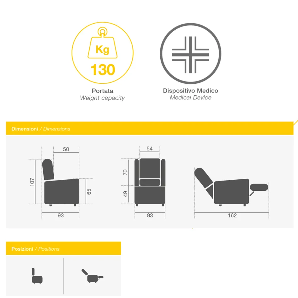 Fauteuil avec base pivotante en acier et repose-pieds Made in Italy - Valentina Viadurini