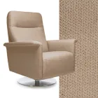 Fauteuil avec base pivotante en acier et repose-pieds Made in Italy - Valentina Viadurini