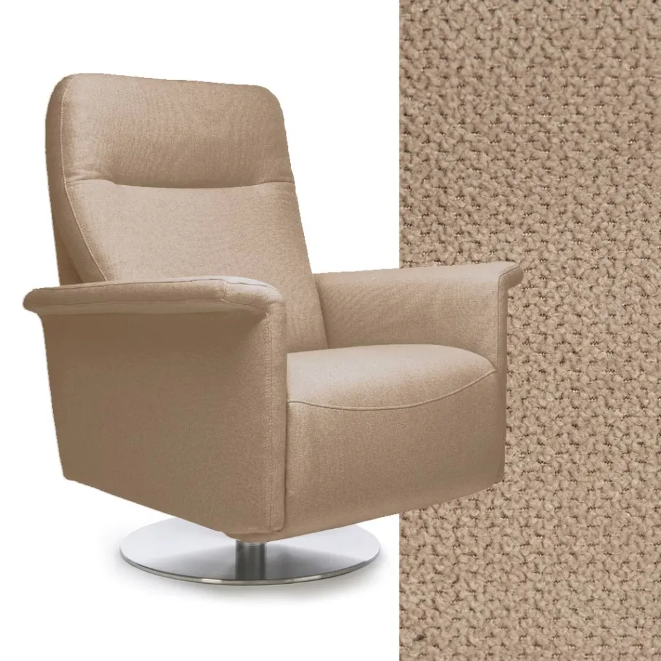 Fauteuil avec base pivotante en acier et repose-pieds Made in Italy - Valentina Viadurini