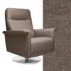 Fauteuil avec base pivotante en acier et repose-pieds Made in Italy - Valentina Viadurini