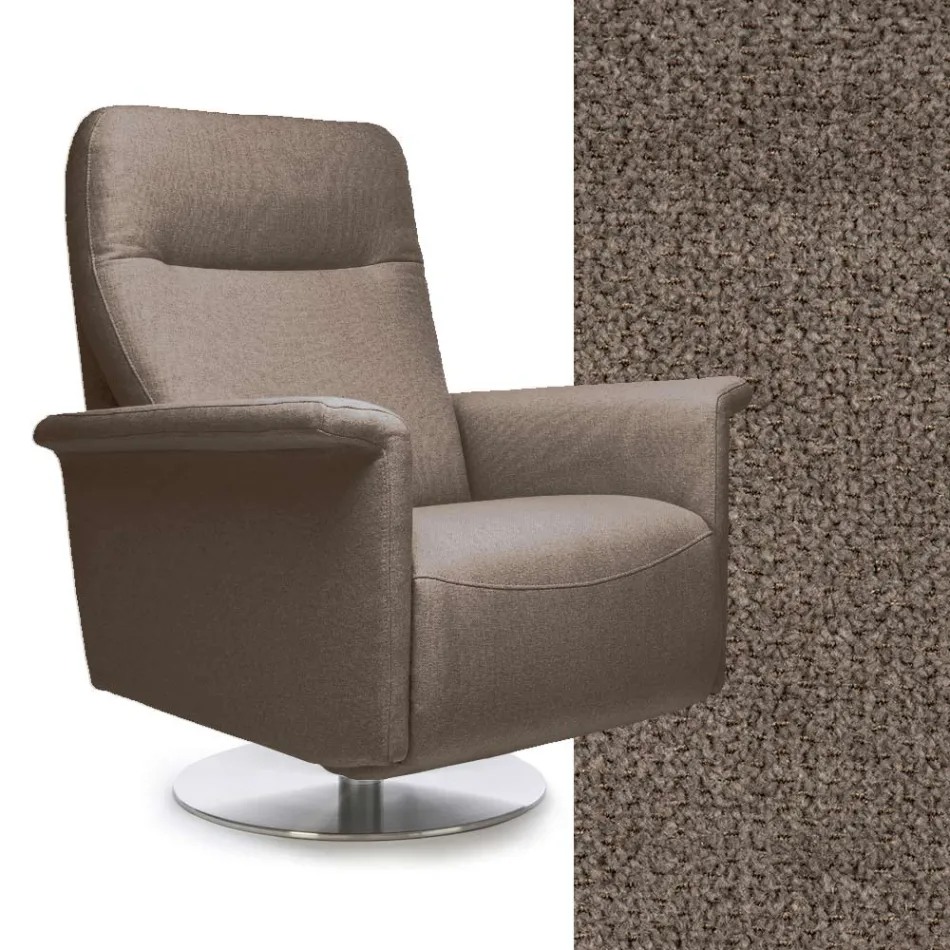 Fauteuil avec base pivotante en acier et repose-pieds Made in Italy - Valentina Viadurini