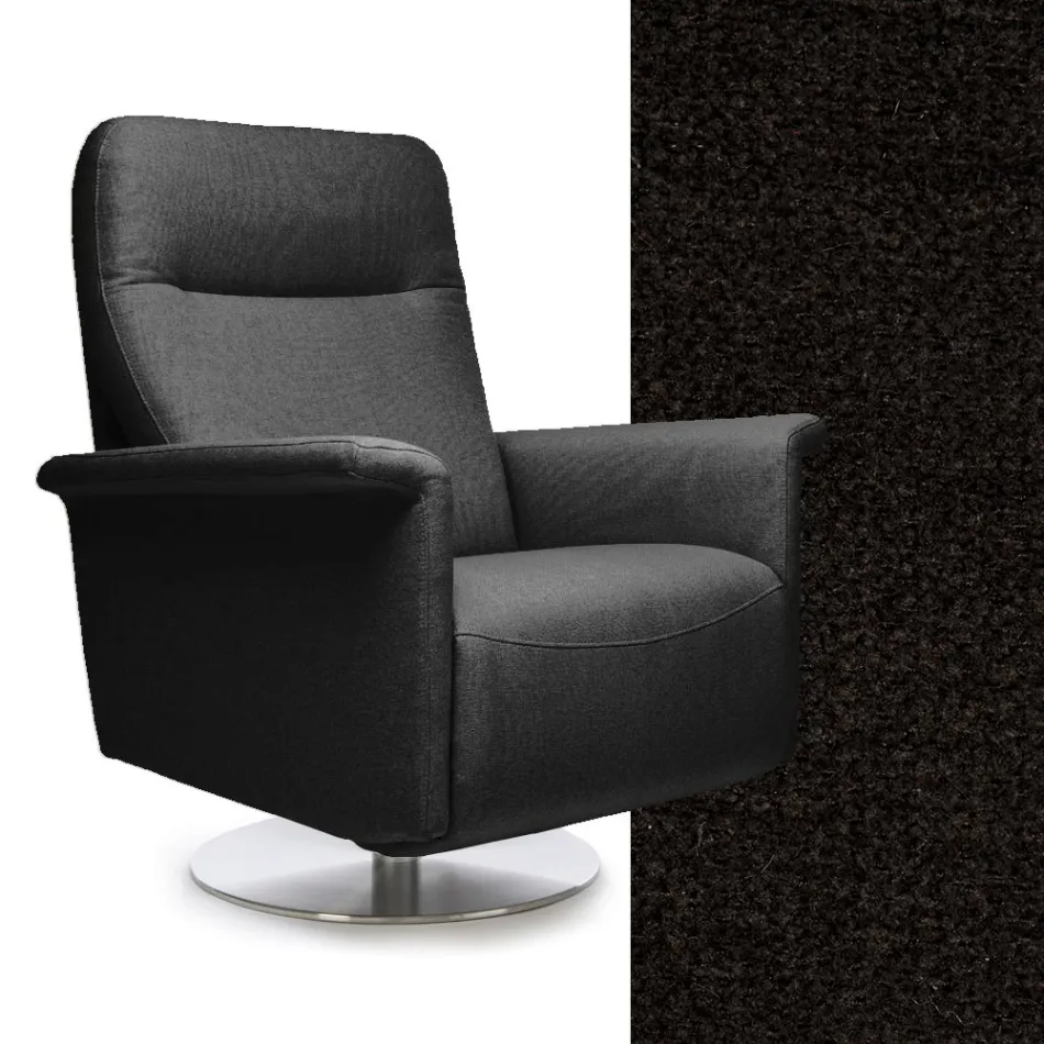 Fauteuil avec base pivotante en acier et repose-pieds Made in Italy - Valentina Viadurini