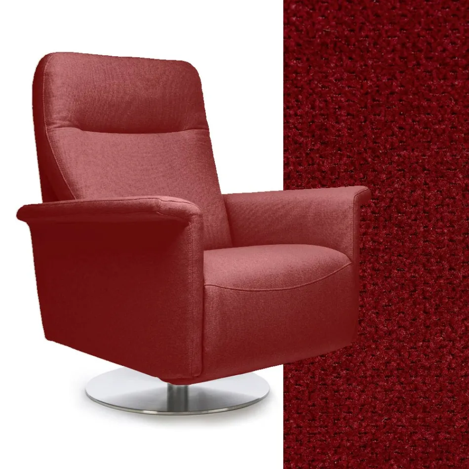 Fauteuil avec base pivotante en acier et repose-pieds Made in Italy - Valentina Viadurini