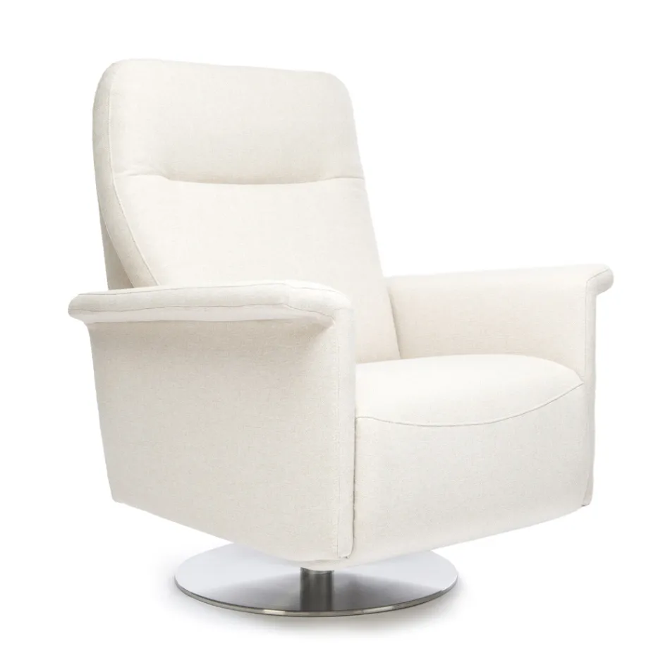 Fauteuil avec base pivotante en acier et repose-pieds Made in Italy - Valentina Viadurini
