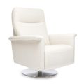 Fauteuil avec base pivotante en acier et repose-pieds Made in Italy - Valentina