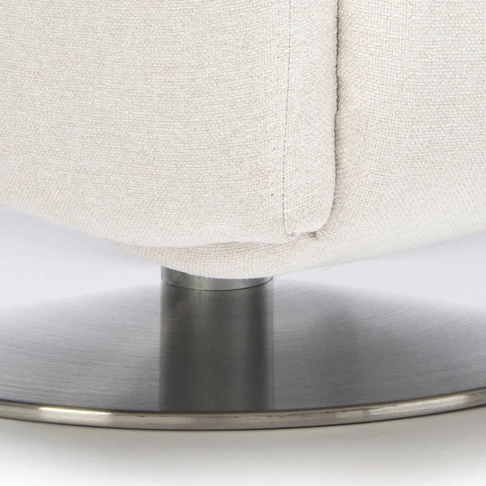 Fauteuil avec base pivotante en acier et repose-pieds Made in Italy - Valentina Viadurini