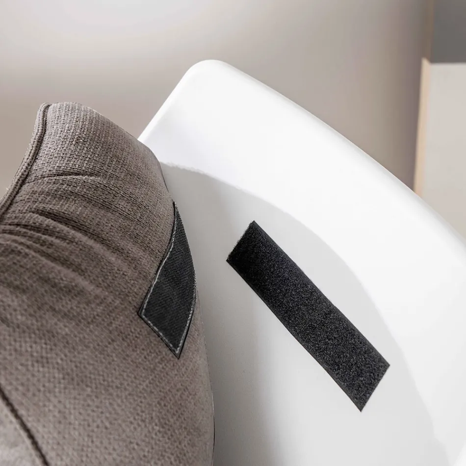 Fauteuil avec base en métal, structure en polypropylène et coussins en tissu - Tablette Viadurini