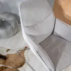 Fauteuil avec base en métal, structure en polypropylène et coussins en tissu - Tablette Viadurini