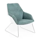 Fauteuil avec base en métal, structure en polypropylène et coussins en tissu - Tablette Viadurini