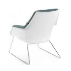 Fauteuil avec base en métal, structure en polypropylène et coussins en tissu - Tablette Viadurini