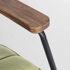 Fauteuil avec accoudoirs en bois et acier Assise effet velours - Balencia Viadurini