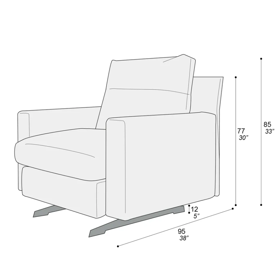 Fauteuil avec coussin d'assise rembourré en plumes et polyester fabriqué en Italie - Malizioso Viadurini