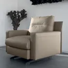Fauteuil avec coussin d'assise rembourré en plumes et polyester fabriqué en Italie - Malizioso Viadurini