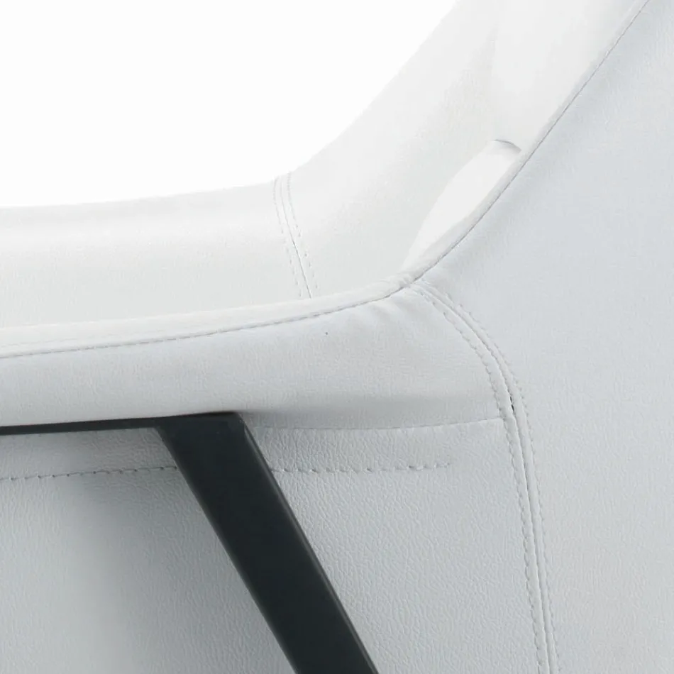 Fauteuil avec structure en acier noir et assise en éco-cuir fabriqué en Italie - Modena Viadurini