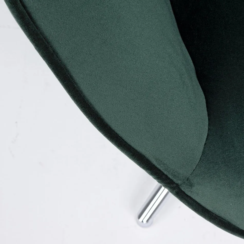 Fauteuil à Structure Réglable en Acier Chromé et Velours - Giulia Viadurini