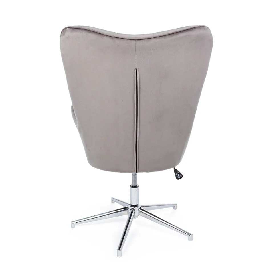 Fauteuil à Structure Réglable en Acier Chromé et Velours - Giulia Viadurini