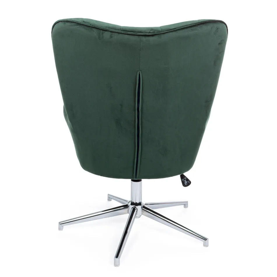 Fauteuil à Structure Réglable en Acier Chromé et Velours - Giulia Viadurini