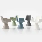 Fauteuil d'extérieur avec accoudoirs en polyéthylène - Piscine Viadurini