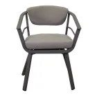 Fauteuil d'extérieur avec structure en aluminium gris tourterelle - Righello Viadurini