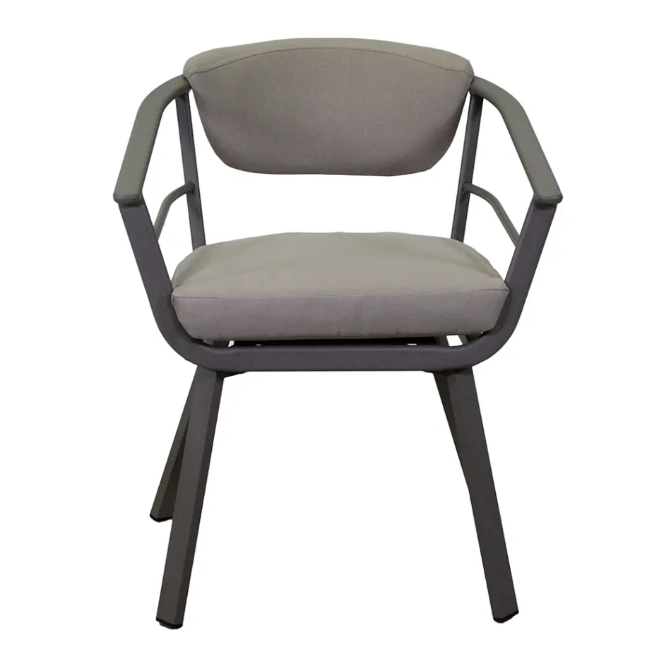 Fauteuil d'extérieur avec structure en aluminium gris tourterelle - Righello Viadurini