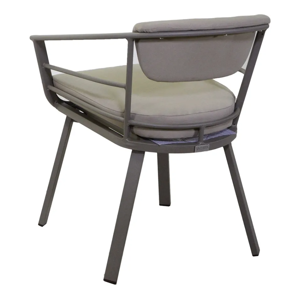 Fauteuil d'extérieur avec structure en aluminium gris tourterelle - Righello Viadurini
