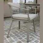 Fauteuil d'extérieur avec structure en aluminium gris tourterelle - Righello Viadurini