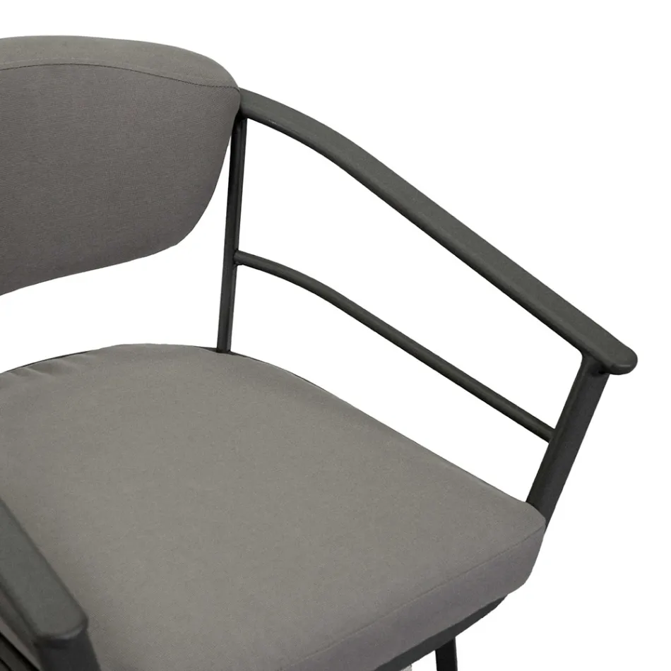 Fauteuil d'extérieur avec structure en aluminium gris tourterelle - Righello Viadurini
