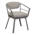 Fauteuil d'extérieur avec structure en aluminium gris tourterelle - Righello Viadurini