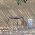 Fauteuil d'extérieur empilable en acier Made in Italy 2 pièces - Sansa Viadurini