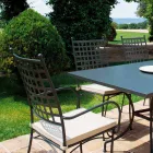 Fauteuil d'extérieur empilable en métal fabriqué en Italie, 4 pièces - Pira Viadurini