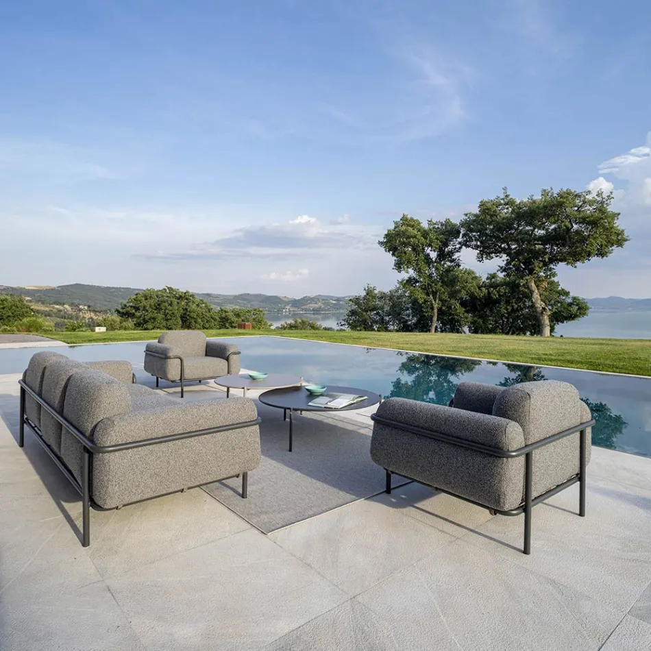 Fauteuil d'extérieur en acier et polypropylène Made in Italy - Astrid Viadurini