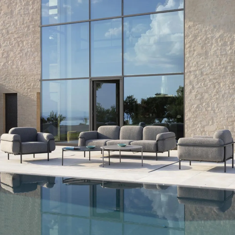 Fauteuil d'extérieur en acier et polypropylène Made in Italy - Astrid Viadurini