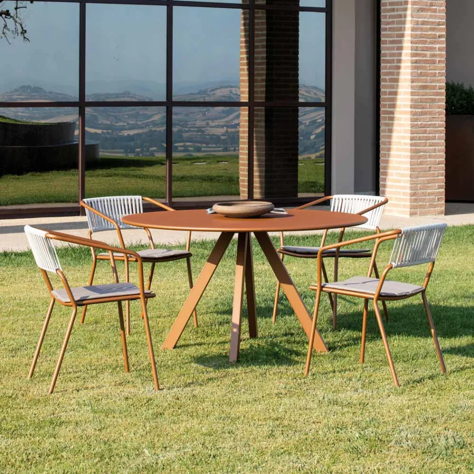 Fauteuil d'extérieur en acier galvanisé empilable Made in Italy 2 pièces - Vesna Viadurini