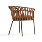 Fauteuil d'extérieur en corde, tissu et aluminium - Emma Cross by Varaschin Viadurini