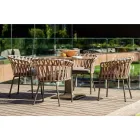 Fauteuil d'extérieur en corde, tissu et aluminium - Emma Cross by Varaschin Viadurini