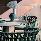 Fauteuil d'extérieur en corde, tissu et aluminium - Emma Cross by Varaschin Viadurini