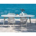 Fauteuil d'extérieur en corde, tissu et aluminium - Emma Cross by Varaschin Viadurini