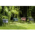 Fauteuil d'extérieur en corde, tissu et aluminium - Emma Cross by Varaschin Viadurini