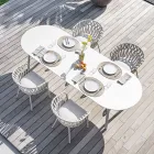 Fauteuil d'extérieur en corde, tissu et aluminium - Emma Cross by Varaschin Viadurini