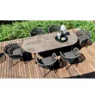 Fauteuil d'extérieur en corde, tissu et aluminium - Emma Cross by Varaschin Viadurini