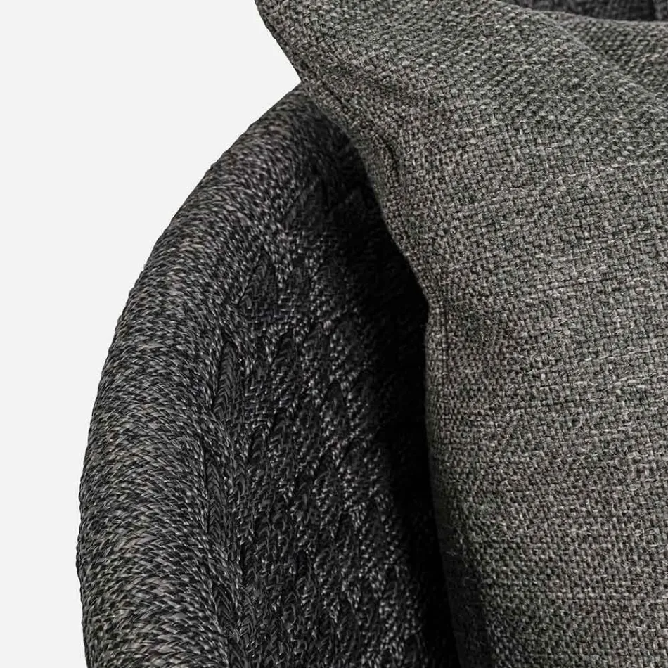 Fauteuil d'extérieur en tissage de corde et bois de teck, Homemotion - Callum Viadurini