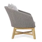 Fauteuil d'extérieur en tissage de corde et bois de teck, Homemotion - Callum Viadurini