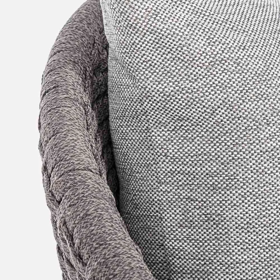 Fauteuil d'extérieur en tissage de corde et bois de teck, Homemotion - Callum Viadurini