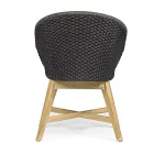 Fauteuil d'extérieur en bois et corde avec coussin, Homemotion, 2 pièces - Oskana Viadurini