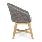 Fauteuil d'extérieur en bois et corde avec coussin, Homemotion, 2 pièces - Oskana Viadurini