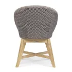 Fauteuil d'extérieur en bois et corde avec coussin, Homemotion, 2 pièces - Oskana Viadurini
