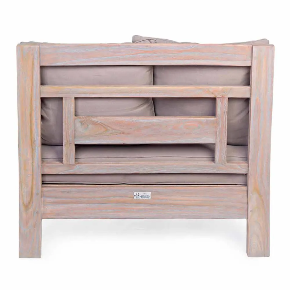 Homemotion - Fauteuil d'extérieur Nusadua Classic Design en bois de teck Viadurini