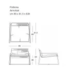 Fauteuil d'extérieur en métal avec coussin de luxe fabriqué en Italie - Karol Viadurini