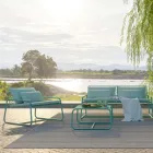 Fauteuil d'extérieur en métal avec coussin de luxe fabriqué en Italie - Karol Viadurini